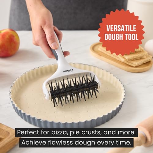 Stainless Steel Pizza Dough Docker Roller (21 x 14.5 cm, Spike Length 7 mm) L52372