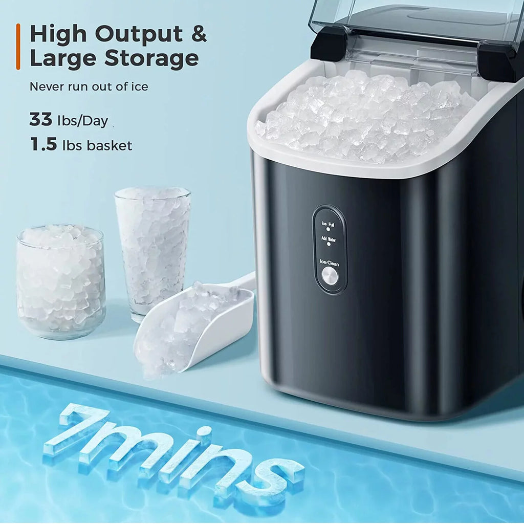 Black Nugget Ice Maker Countertop Y202526
