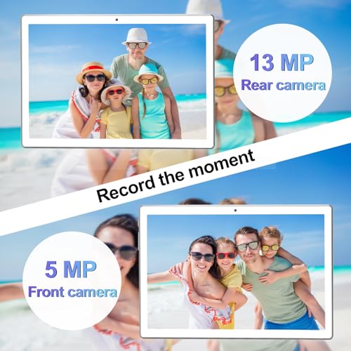 Android Tablet 10.1 Inch 16GB RAM 128GB ROM 2 in 1 Tablet with Keyboard Mouse Pen Octa-Core 2.0Ghz 7000mAh 1080FHD 13MP Camera Silvery K9409