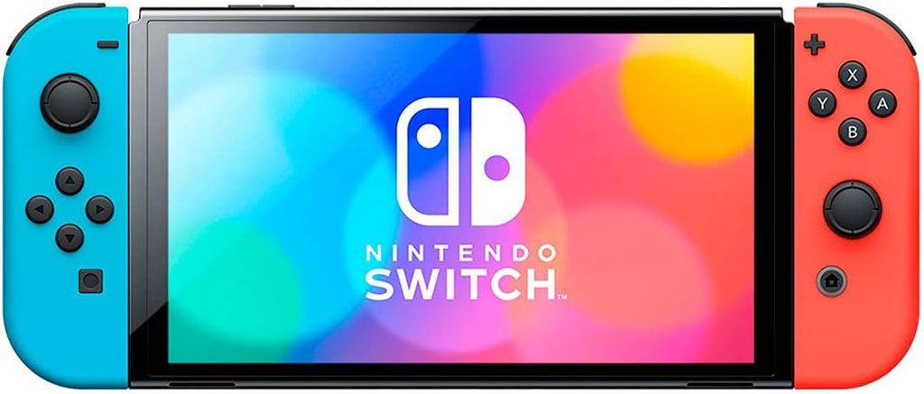 Switch OLED Model with Neon Blue and Red Joy-Con, Black Dock - 7" OLED Touchscreen, 64GB Internal Storage U585