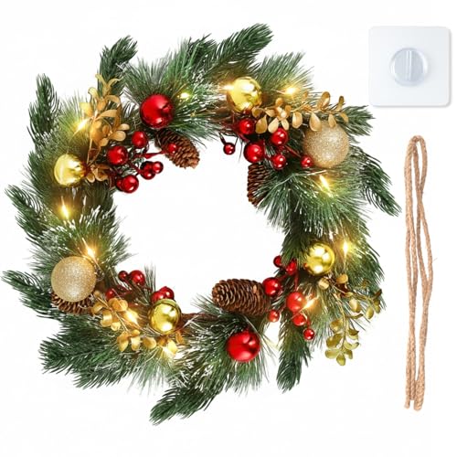 24 Inch Christmas Wreath with Lights L307