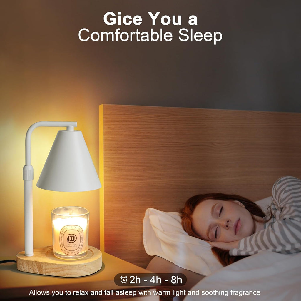 Candle Warmer Lamp with Timer, Adjustable Height Dimmable, 2 Bulbs C28190