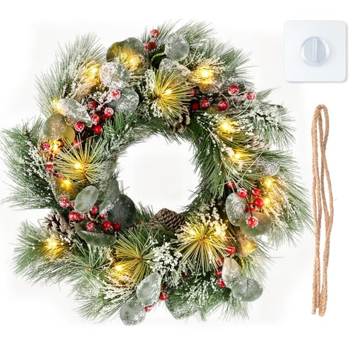 24 Inch Christmas Wreath with Lights L307