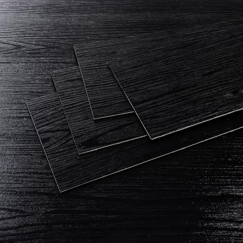 24-Pack Black Vinyl Plank Flooring 6"x36" Self Adhesive D623474