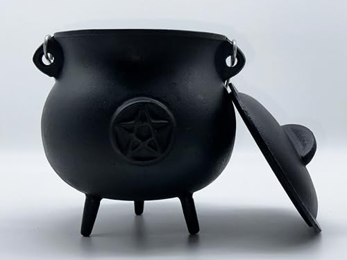 7.5" Diameter Cast Iron Cauldron with Lid and Handle A7284