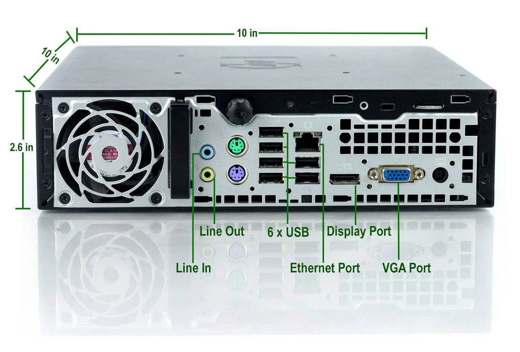 HP 8200 USFF Mini Desktop Computer Core i5 8GB Ram 500GB HDD Dual 17" LCD WiFi Bluetooth Win10 Home Y5318
