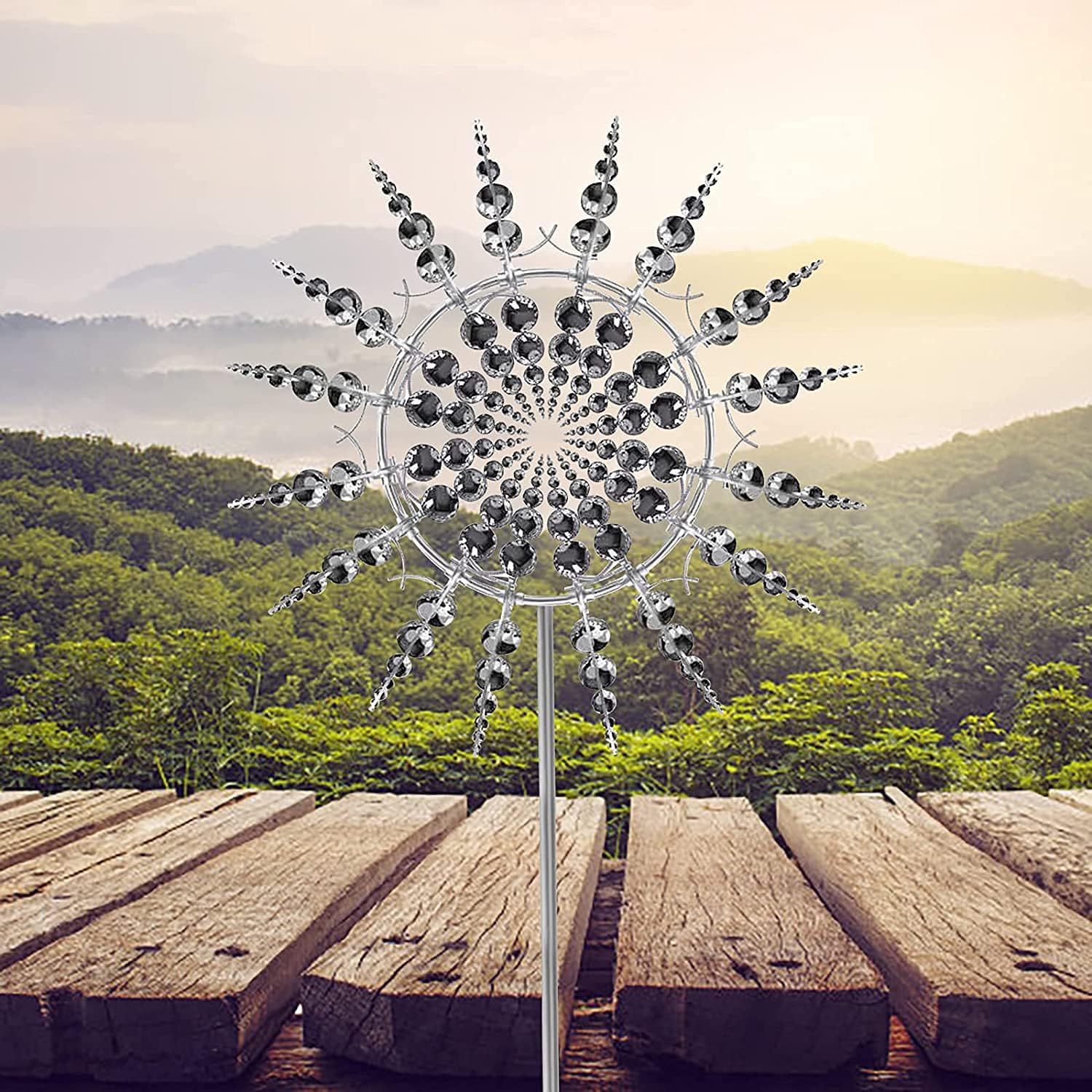 White Kinetic Windmill Spinner J60263