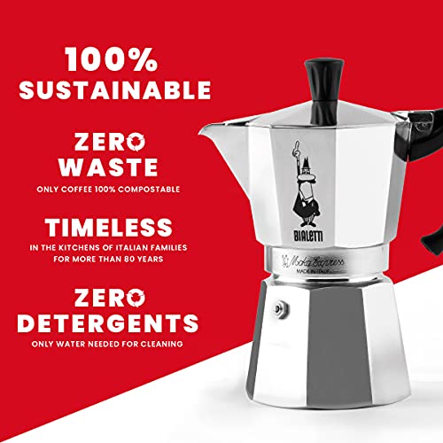 Moka Express 3 Cups Stovetop Espresso Maker, Aluminium U63855