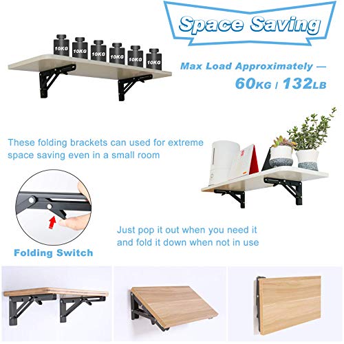 8 Inch Heavy Duty Metal Folding Shelf Brackets Pack of 2 V295606