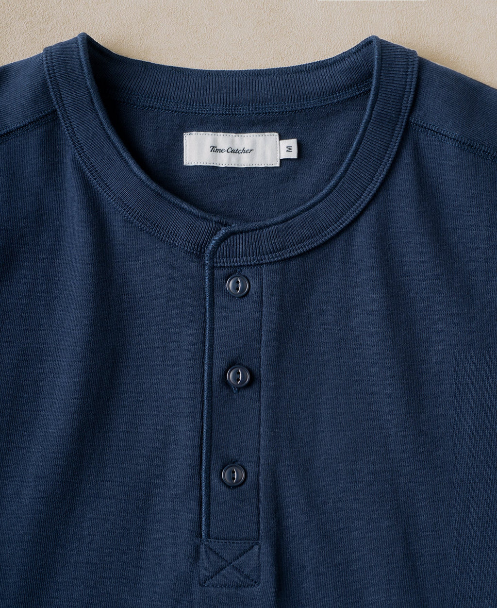 Heavyweight Cotton Tubular Short-Sleeve Henley Shirt
