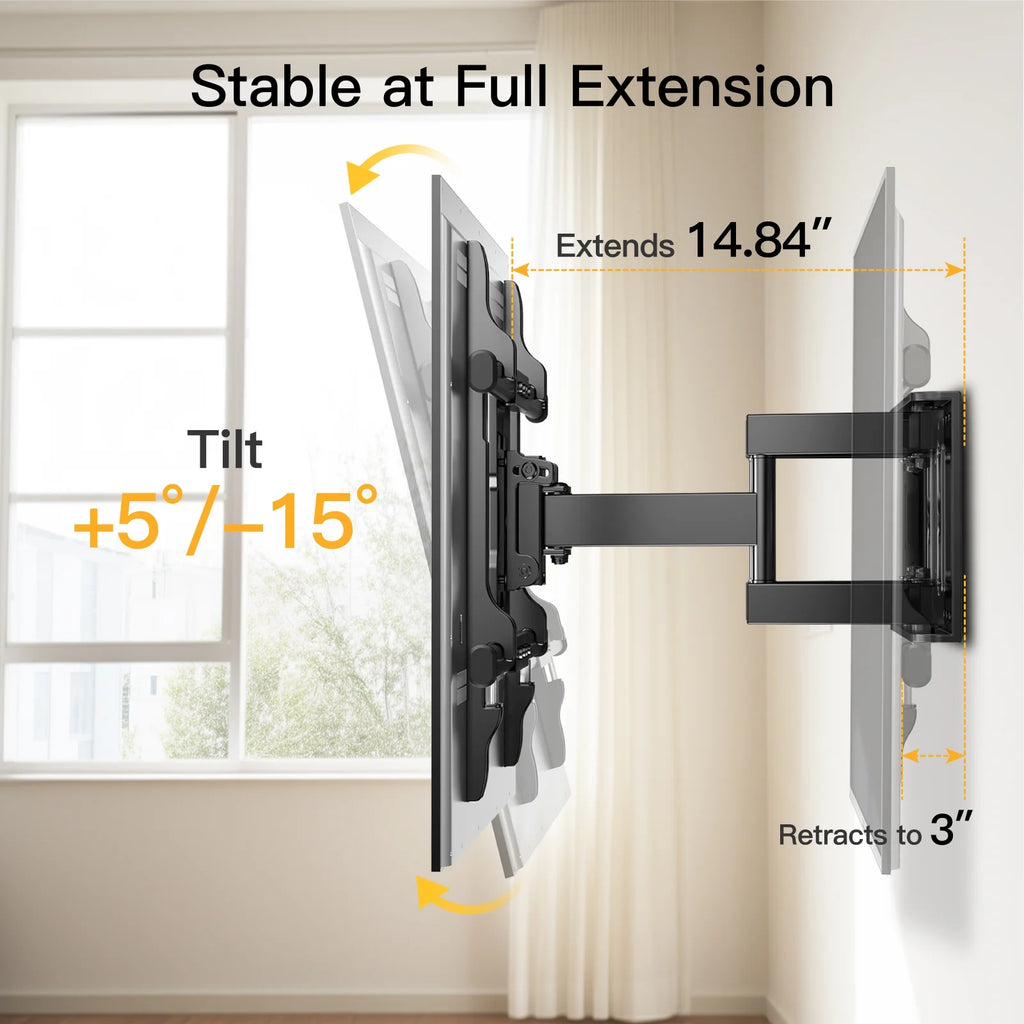 Full Motion TV Wall Mount for 37-75 inch TVs Holds up to 132lbs I2575