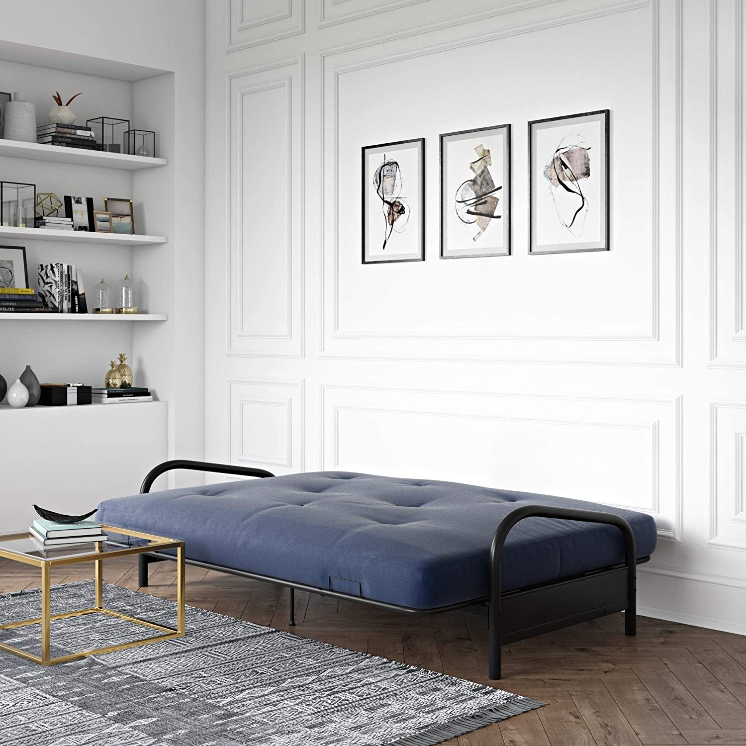 Black Metal Full Sized Futon Frame B316