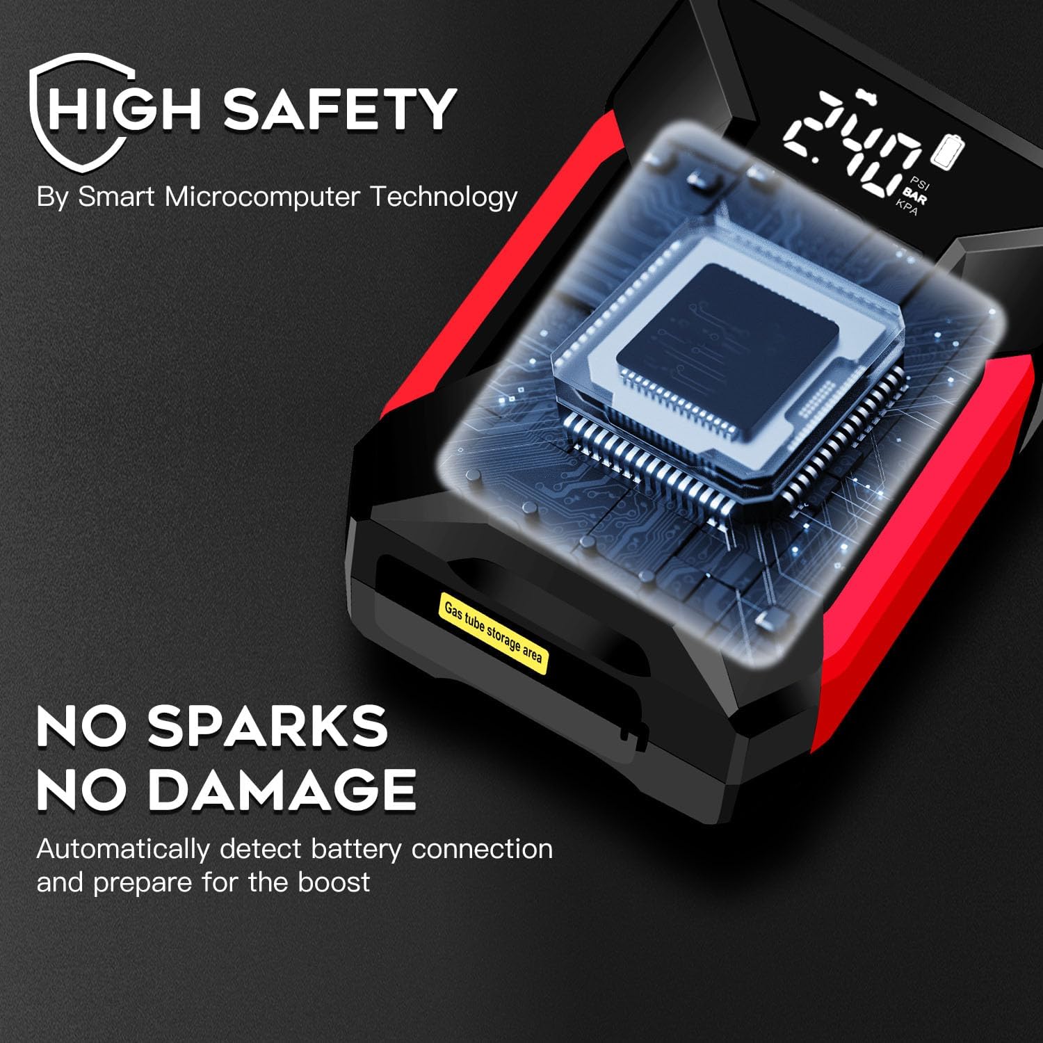 4000A Peak Car Jump Starter with Air Compressor and Emergency LED Light K242248