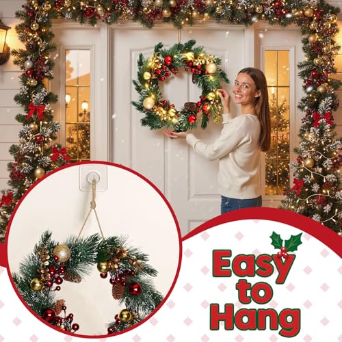 24 Inch Christmas Wreath with Lights L307
