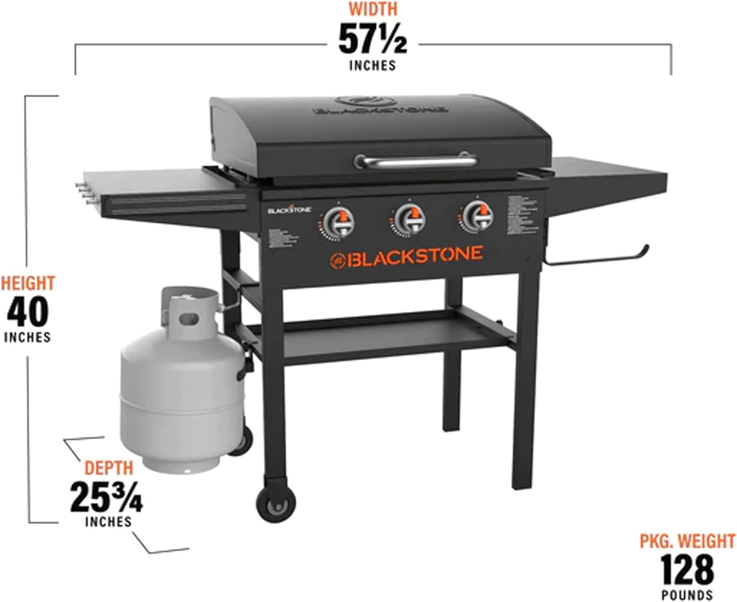 28 Inch Black Griddle with Hood 3-Burner Outdoor Flat Top Grill Z33789