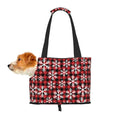 Red Christmas Plaid Snowflakes Prints Foldable Dog Purse Carrier M825094