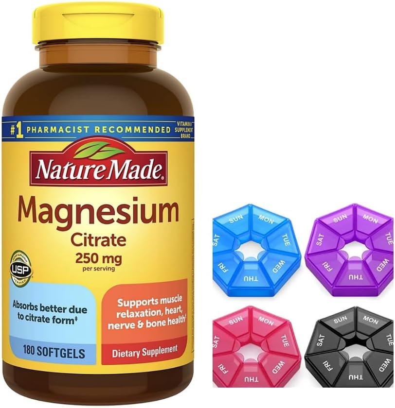 Magnesium Citrate 250 mg Dietary Supplement 180 Softgels I1036