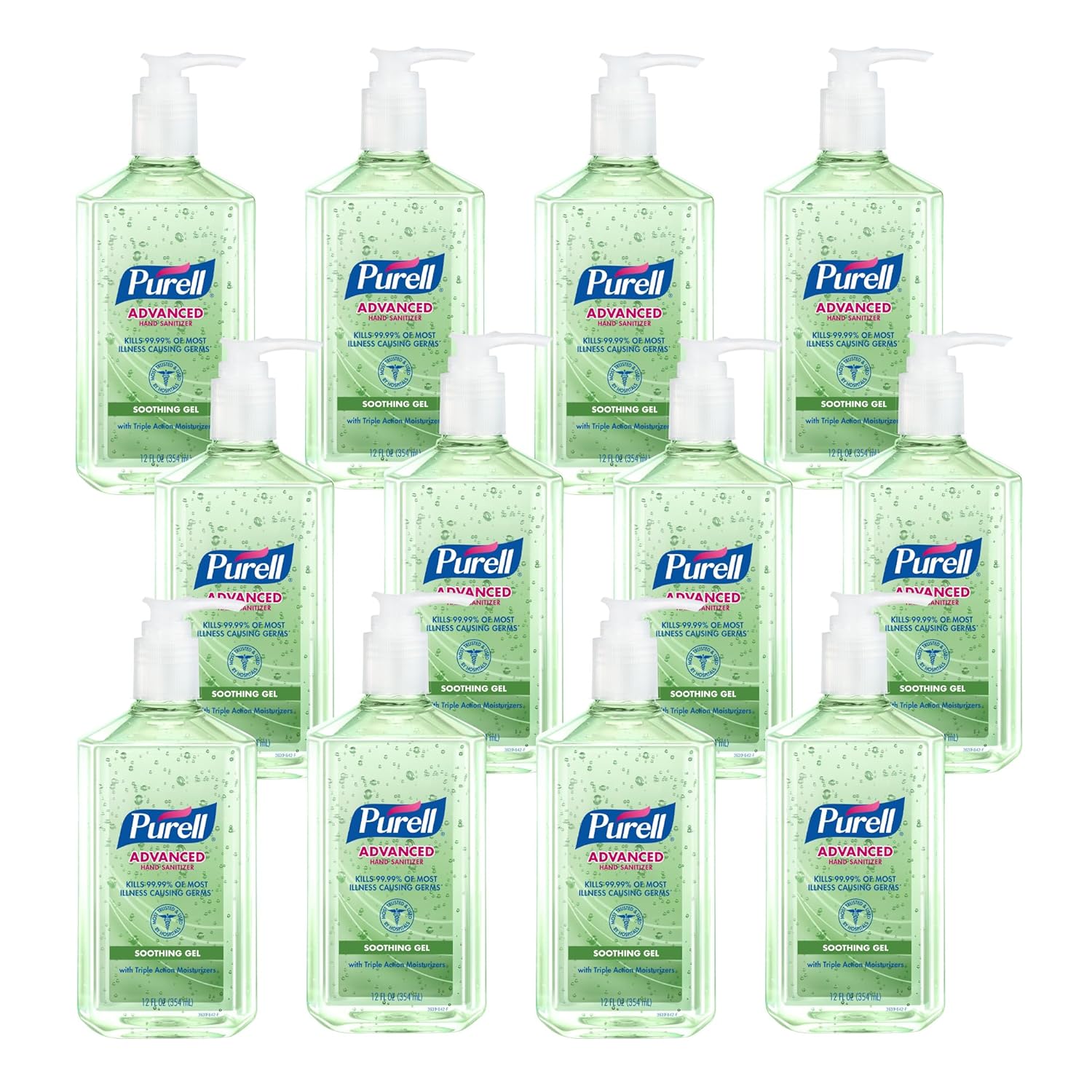 12 fl oz Pump Bottle Hand Sanitizer Gel (Pack of 12) G614988