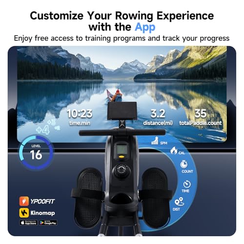 Magnetic Rowing Machine, 350 LB Capacity, 16-Level Resistance, Foldable N159460