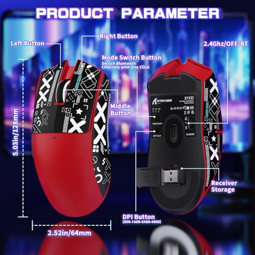 Berry Red Wireless Gaming Mouse W86243