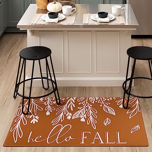 Buffalo Plaid Pumpkin Football Welcome Mat 30" x 17" S7916