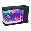 Artificial Fish Mini LED Aquarium Multi Colored LED Swimming Fish Tank with Bubbles O3856