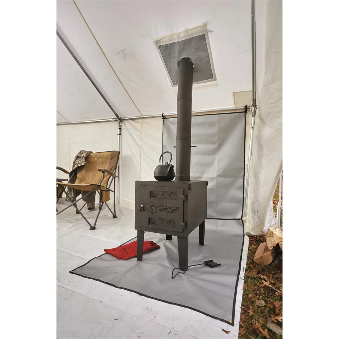 Large Outdoor Wood Burning Stove with Chimney Pipe Y97901
