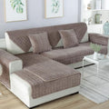 Light Brown Reversible Quilted Sofa Slipcover 35"x63" N764