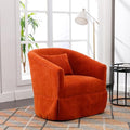 Blue Swivel Accent Armchair with Skirt and Metal Base A160275