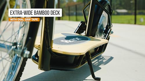 Electric Scooter with Padded Seat, Bamboo Deck, 16" Air-Filled Tires, 500w Motor, Rear-Wheel Drive L35993
