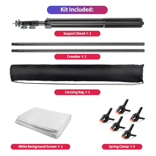 Green Screen Backdrop Kit 6.3 x 6.5 ft with Carrying Case and 5 Clips X704044