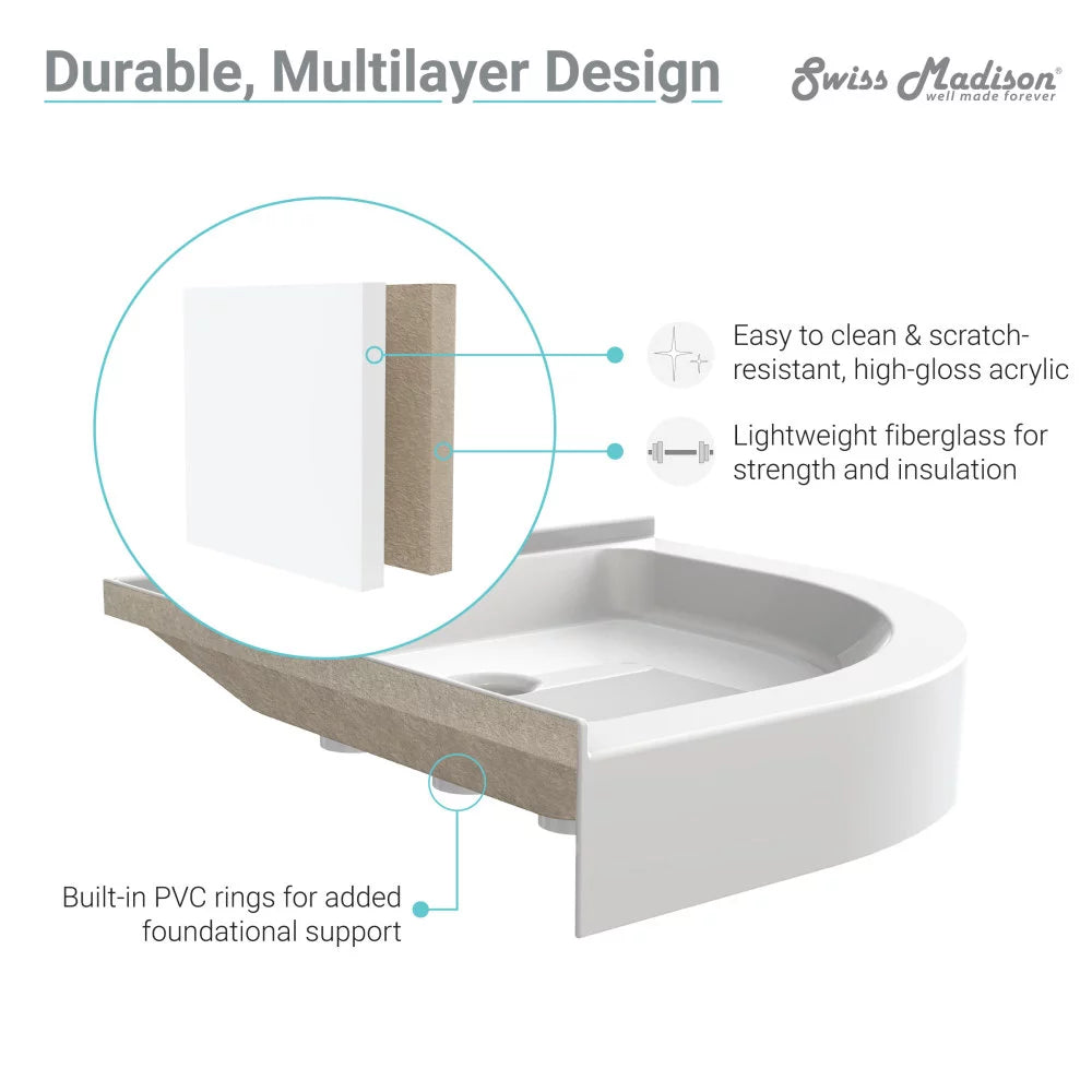 32 x 32 Acrylic White Neo-angle Shower Base X536957