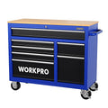 46-Inch 9-Drawers Rolling Tool Chest with Wooden Top J919265