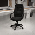 Black Glove Vinyl Executive Swivel Office Chair with Arms P14154