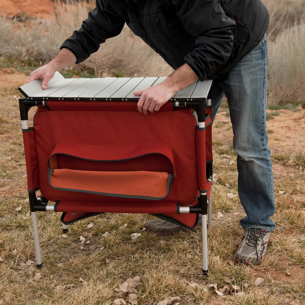 Grey/Red Table & Organizer V456931