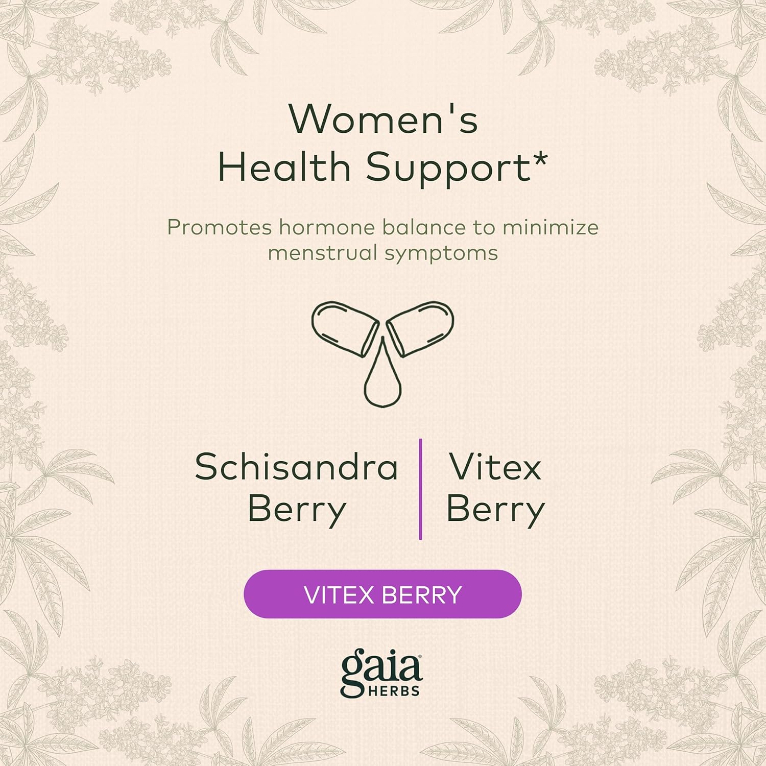 60 Vegan Capsules Herbal Supplement with Vitex Berry & Schisandra M3438