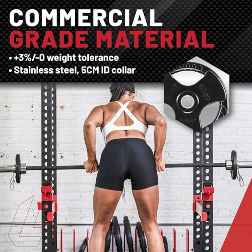 Rubber Coated Olympic Weight Set with Bar and Spring Clips B581061