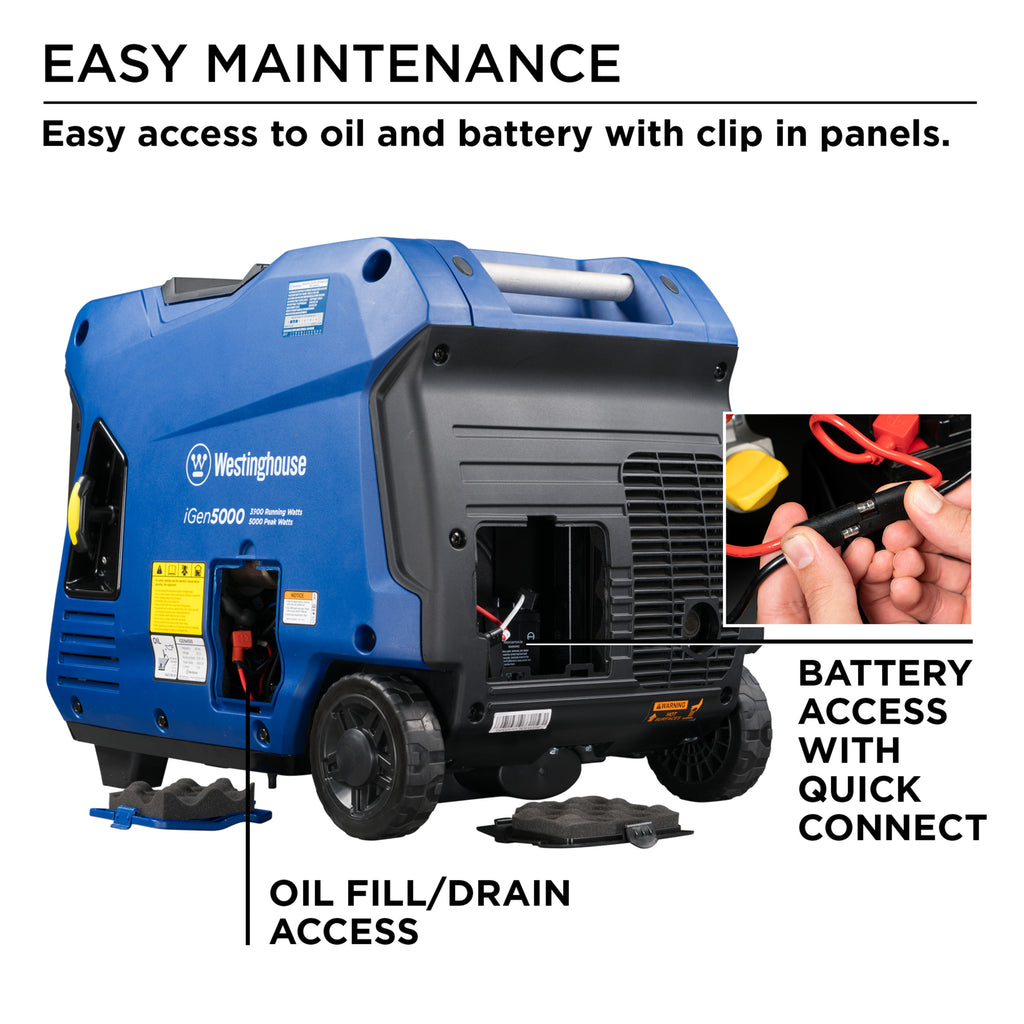 5000 Peak Watt Gas Powered Portable Inverter Generator with Electric Start S5592