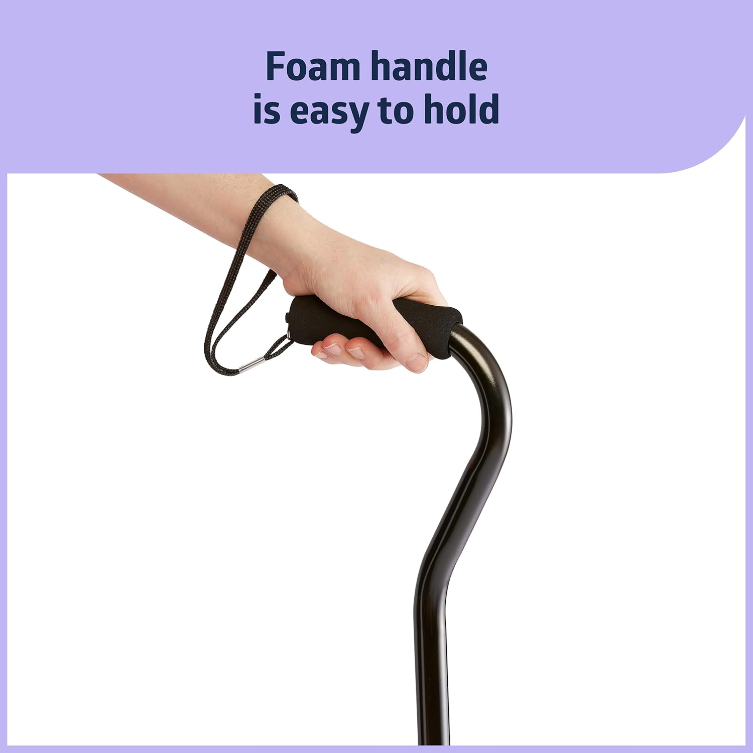 Black Aluminum Offset Walking Cane F179