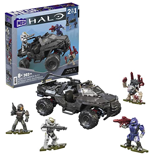 303 Piece UNSC Razorback Blitz Vehicle Building Toy Set with 4 Micro Action Figures F2360