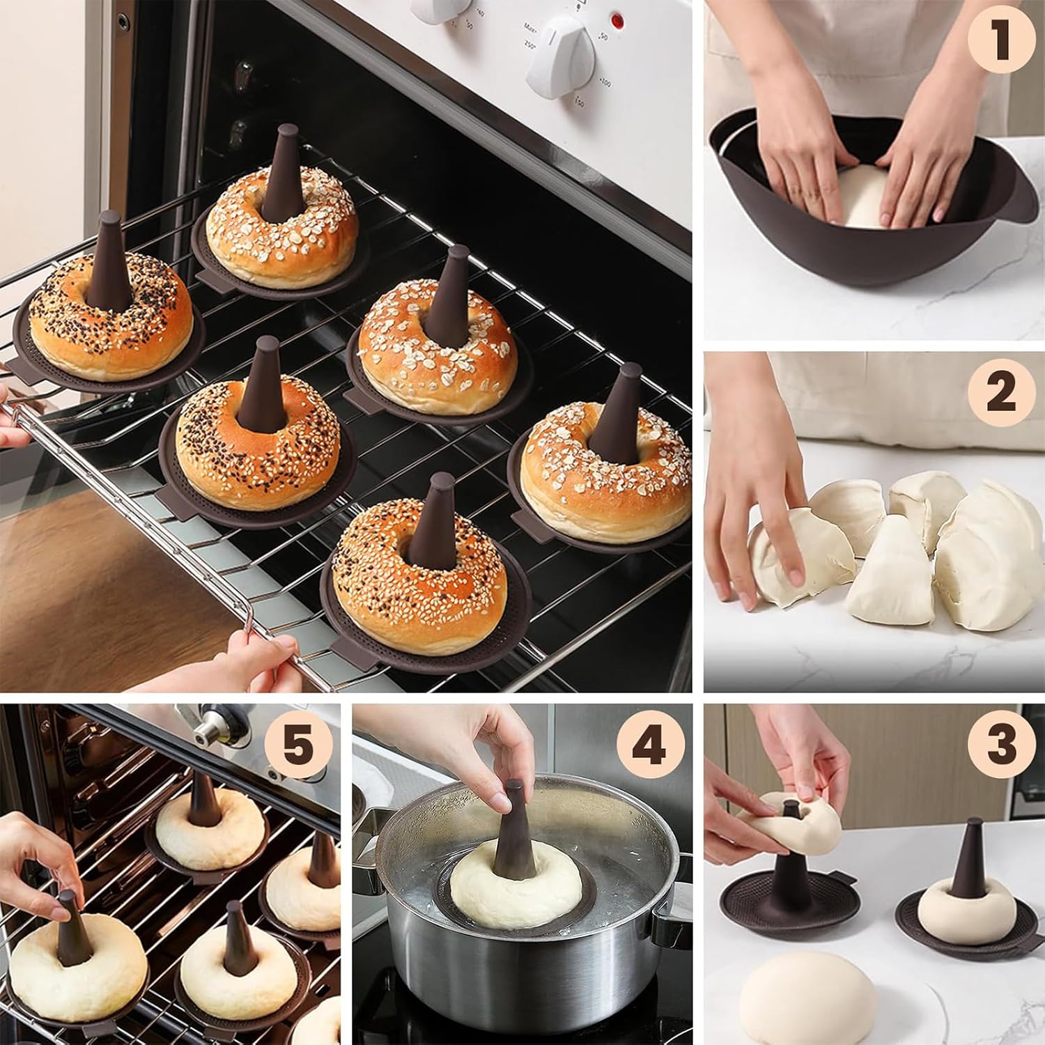 6 Pcs Silicone Donut Mold for Baking M314