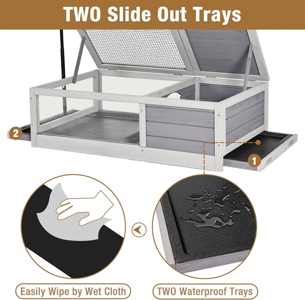 Wooden Tortoise House Habitat with Light Support Z8347