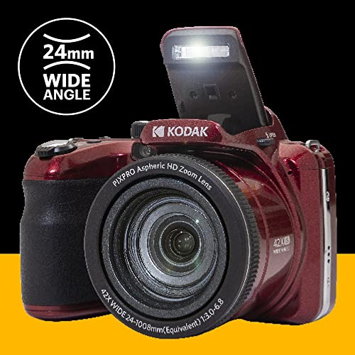 Red 20MP Digital Camera 42X Optical Zoom 24mm Wide Angle 1080P Full HD Video Y38155