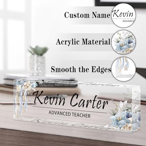 Acrylic Desk Name Plate (Purple Gold Marble) F5440