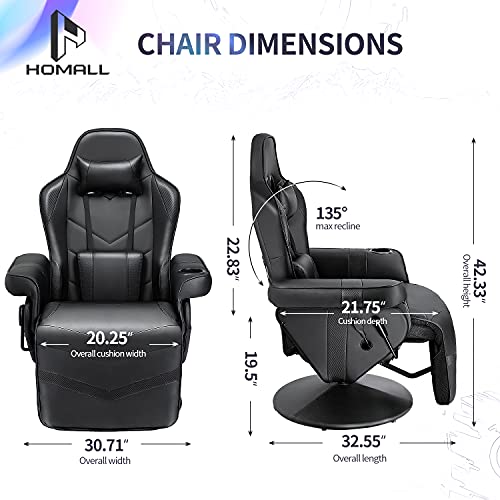 White PU Leather Gaming Recliner Chair with Footrest Headrest and Lumbar Support U2574