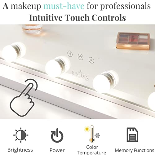 Large Hollywood Vanity Mirror with Lights, 18 LED Bulbs, Wall-Mount/Tabletop (Rose Gold) L1136