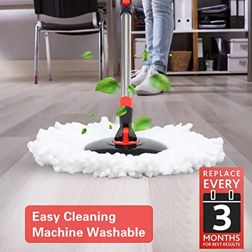 Stainless Steel 61" Spin Mop and Bucket with 3 Microfiber Mop Refills D960