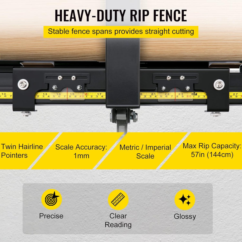 57×57 Table Saw Fence System with Front Guide Bar M141