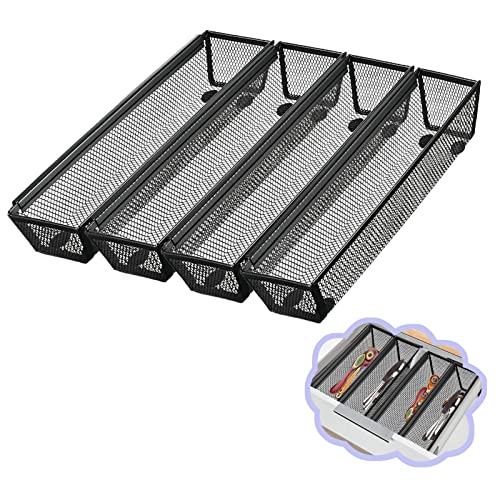 2PCS Black Mesh Drawer Organizer (9 * 3 * 2 Inches) F307