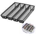 2PCS Black Mesh Drawer Organizer (9 * 3 * 2 Inches) F307